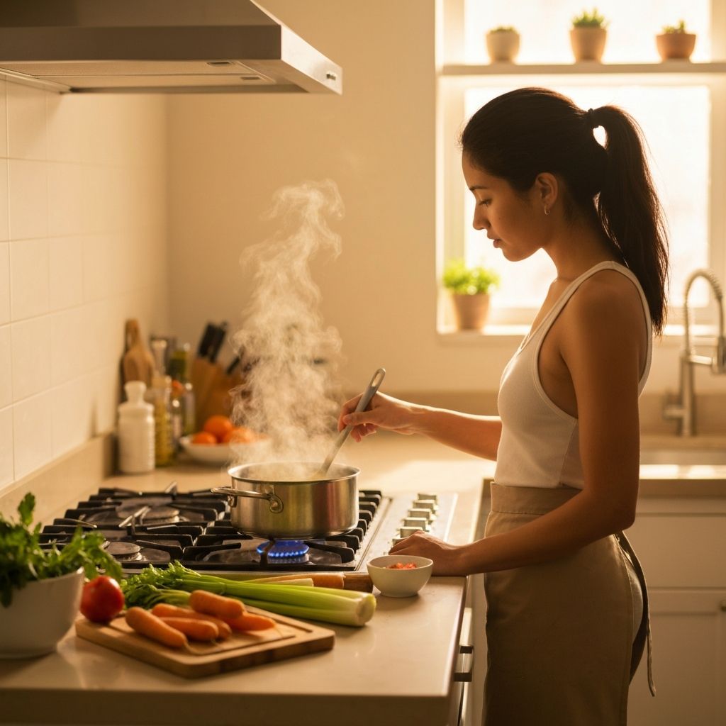 Peaceful kitchen moment