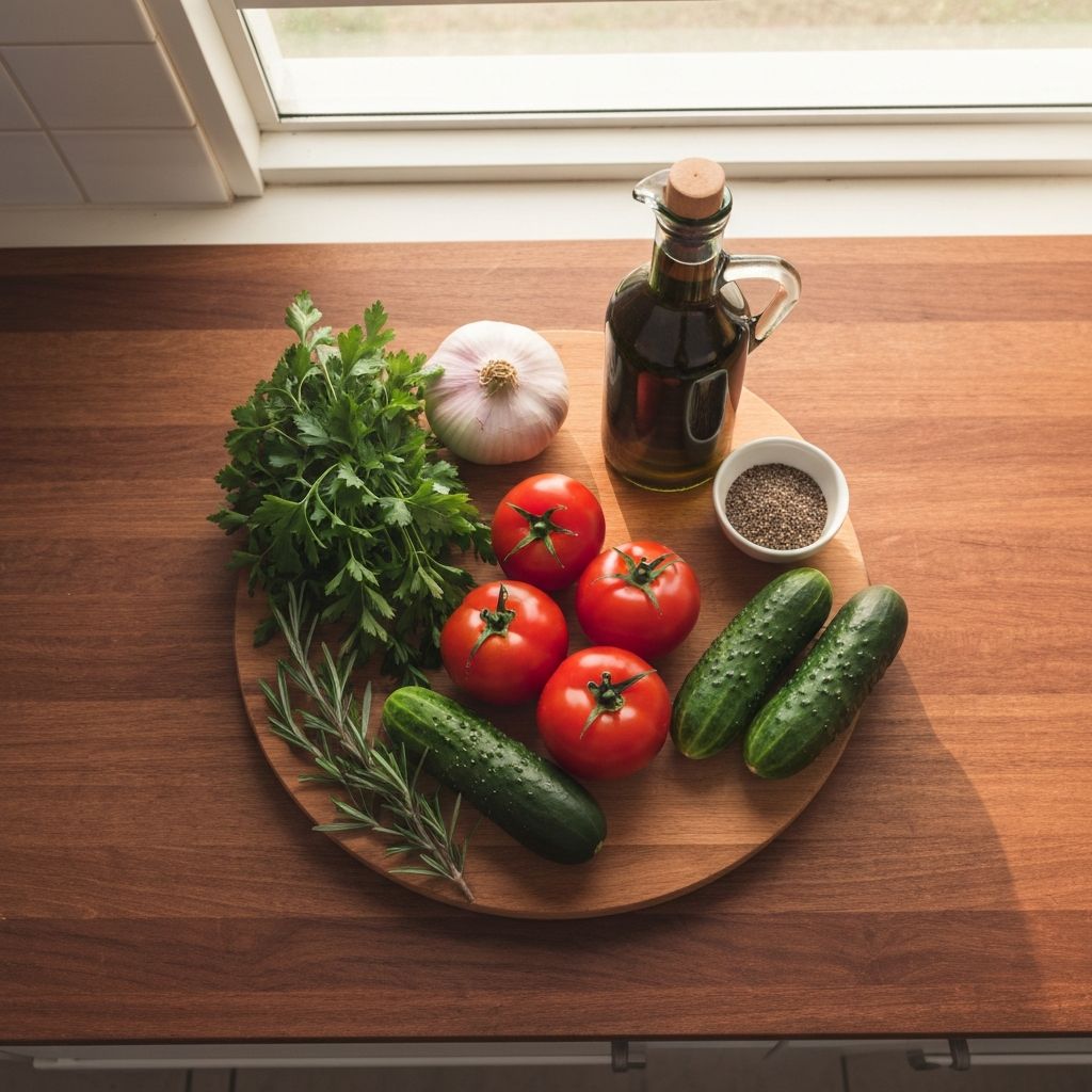 Fresh ingredients for conscious food preparation